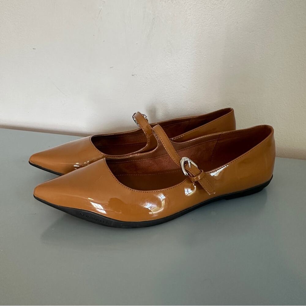 Aerosoles Diva Pointed Toe Mary Jane Flats Tan Brown 9.5 NEW
